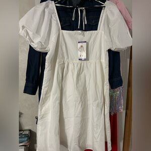 Draper James White Puff Sleeve Kids Dress